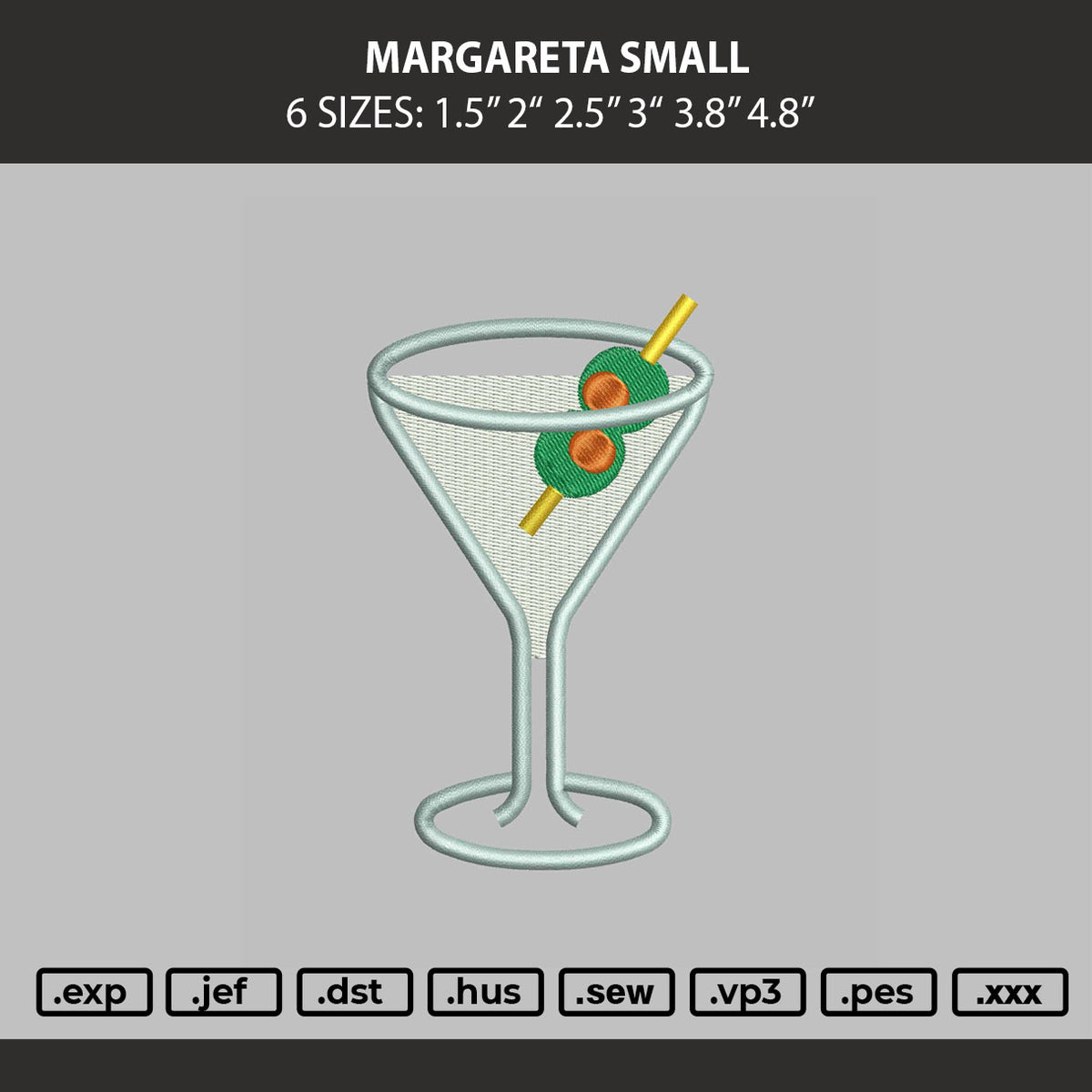 Margareta Small Embroidery Machine Design File 6 sizes