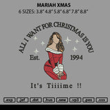 Mariah Xmas Embroidery File 6 sizes