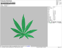 Marijuana Embroidery File 4 size