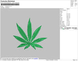 Marijuana Embroidery File 4 size
