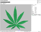 Marijuana Embroidery File 4 size