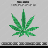 Marijuana Embroidery File 4 size