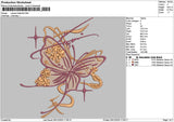 Maroon Butterfly Embroidery File 6 sizes