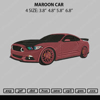 Maroon Car Embroidery File 4 size