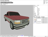 Maroon Truck Embroidery File 4 size