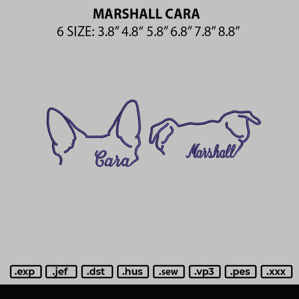 Marshall Cara Embroidery File 6 sizes