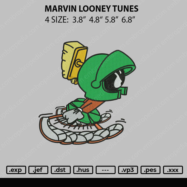 Marvin Looney Tunes Embroidery File 4 size
