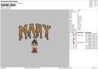 Mary Embroidery File 5 sizes