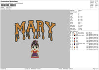 Mary Embroidery File 5 sizes
