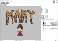 Mary Embroidery File 5 sizes