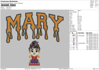 Mary Embroidery File 5 sizes