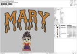 Mary Embroidery File 5 sizes