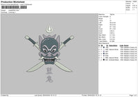 Mask0504 Embroidery File 6 sizes