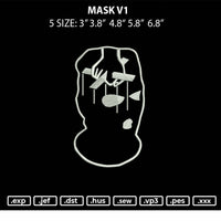 Mask V1 Embroidery File 5 size