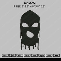 Mask V2 Embroidery File 5 size
