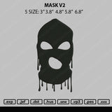 Mask V2 Embroidery File 5 size