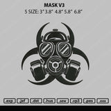 Mask V3 Embroidery File 5 size