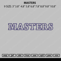 Masters Embroidery File 9 size