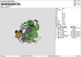 Skull Pumpkin 1506 Embroidery File 6 sizes