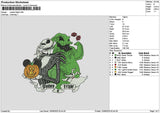 Skull Pumpkin 1506 Embroidery File 6 sizes