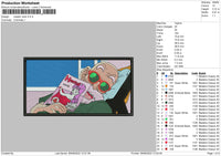 Master Roshi Embroidery File 4 size