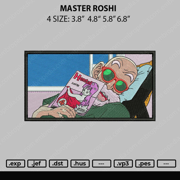 Master Roshi Embroidery File 4 size