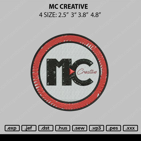 Mr Creative Embroidery File 4 size
