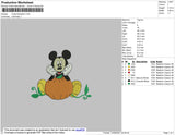 Mickey M Pumpkin Embroidery File 4 size