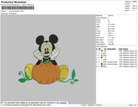 Mickey M Pumpkin Embroidery File 4 size