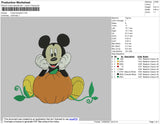 Mickey M Pumpkin Embroidery File 4 size