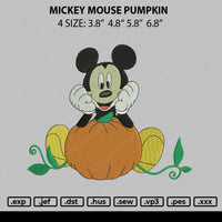 Mickey M Pumpkin Embroidery File 4 size