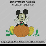 Mickey M Pumpkin Embroidery File 4 size