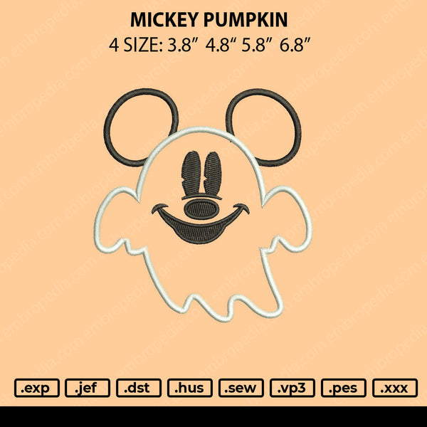 Mickey Halloween Embroidery File 4 size