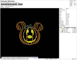 Mickey Pumpkin Embroidery File 4 size