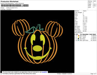Mickey Pumpkin Embroidery File 4 size