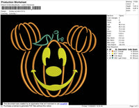 Mickey Pumpkin Embroidery File 4 size
