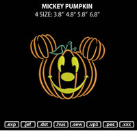Mickey Pumpkin Embroidery File 4 size