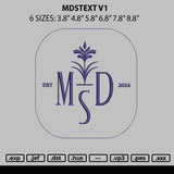 Mdstext V1 Embroidery File 6 sizes