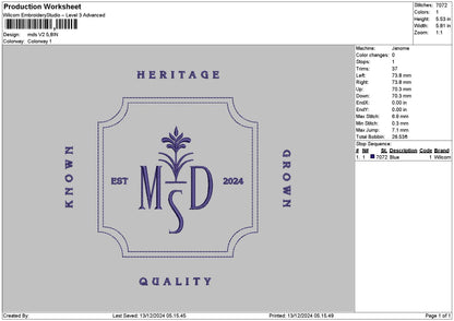 Mdstext V2 Embroidery File 6 sizes