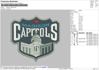 Madison Capitols Embroidery File 4 size
