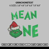 Grinchonetext Embroidery File 6 sizes