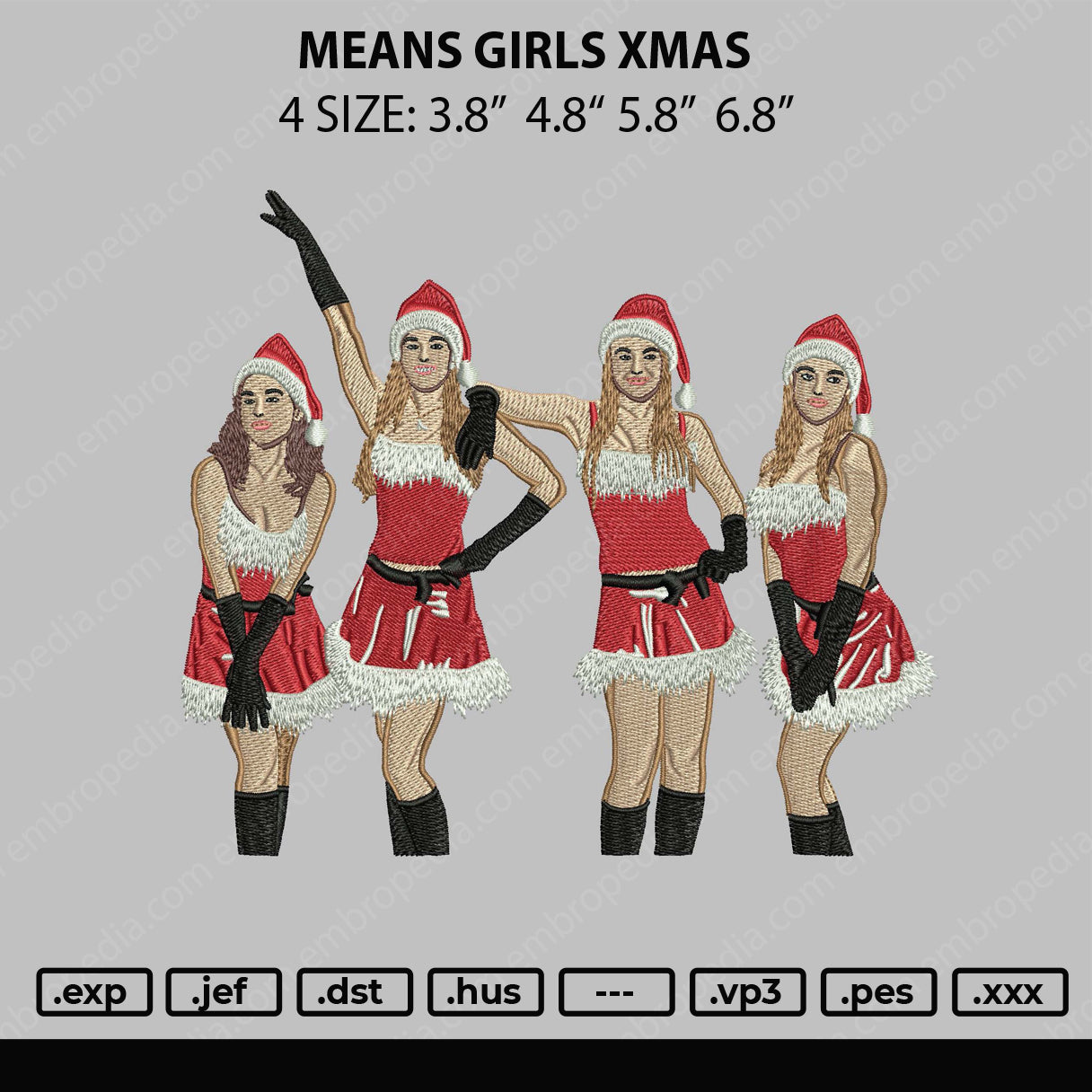 Means Girls Embroidery File 4 size