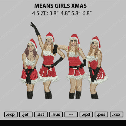 Means Girls Embroidery File 4 size