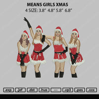 Means Girls Embroidery File 4 size