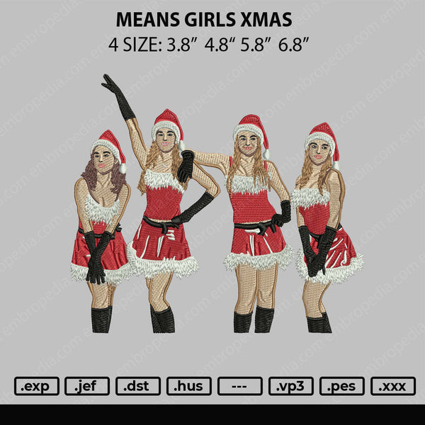 Means Girls Embroidery File 4 size