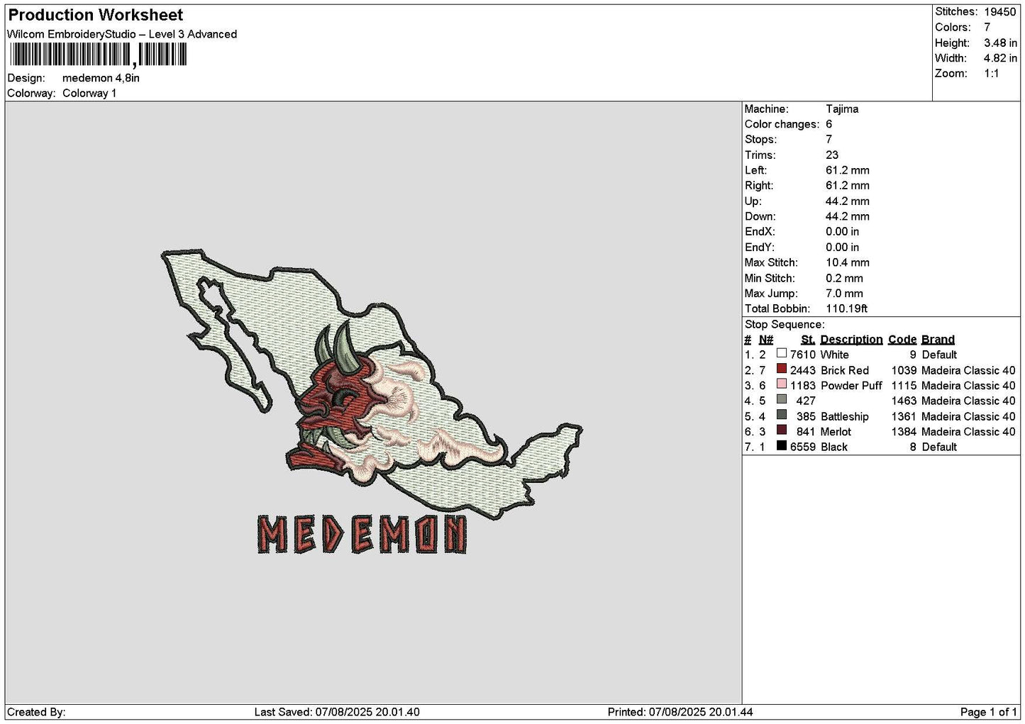 Medemontext Embroidery File 6 sizes