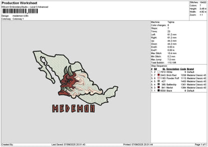 Medemontext Embroidery File 6 sizes