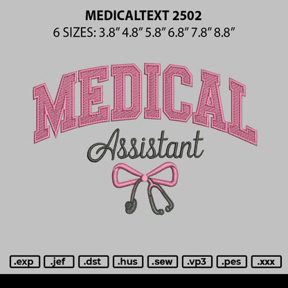 Medicaltext 2502 Embroidery File 6 sizes