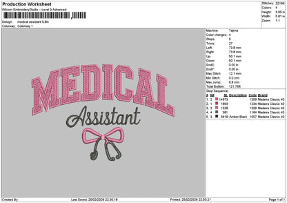 Medicaltext 2502 Embroidery File 6 sizes