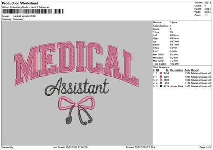 Medicaltext 2502 Embroidery File 6 sizes